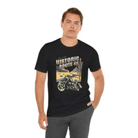 Route 66 Historic Highway T-Shirt: Motorcycle, Desert Highway, The Mother Road, Nostalgic Road, Biker Gift Unisex Jersey Short Sleeve Tee