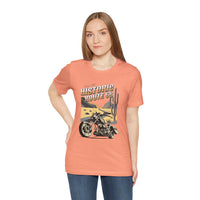 Route 66 Historic Highway T-Shirt: Motorcycle, Desert Highway, The Mother Road, Nostalgic Road, Biker Gift Unisex Jersey Short Sleeve Tee