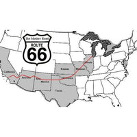 US Route 66 Travel Map Necklace 2"inch State Charm Necklace State Shaped Necklace Personalized State Necklace Custom Necklace With A Heart