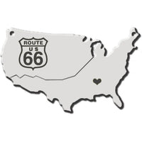 US Route 66 Travel Map Necklace 2"inch State Charm Necklace State Shaped Necklace Personalized State Necklace Custom Necklace With A Heart