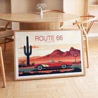 Route 66 Poster, Route 66 United States Wall Art, Main Street of America Travel Print, Birthday Gifts, Wedding Gifts