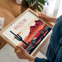 Route 66 Poster, Route 66 United States Wall Art, Main Street of America Travel Print, Birthday Gifts, Wedding Gifts