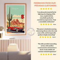 Route 66 Custom Travel Poster, USA Travel Wall Art, Main Street of America Travel Print, Birthday Present, Wedding Present