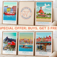 Route 66 Custom Travel Poster, USA Travel Wall Art, Main Street of America Travel Print, Birthday Present, Wedding Present