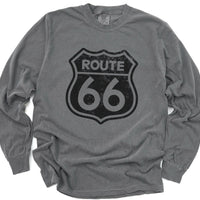 Route 66 Long Sleeve Tee Shirt, Vintage Road Sign Tshirt Gift