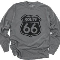 Route 66 Long Sleeve Tee Shirt, Vintage Road Sign Tshirt Gift