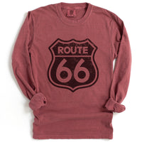 Route 66 Long Sleeve Tee Shirt, Vintage Road Sign Tshirt Gift