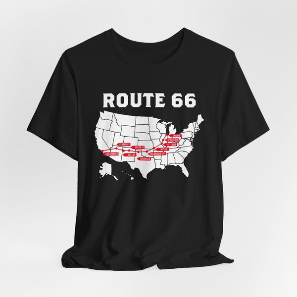 Route 66 Map Shirt, Road Trip Shirt, Family Trip, Solo Trip, Friends Trip, Vintage Shirt, USA Trip, American Road, Souvenirs Shirts, States