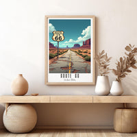 Route 66 Poster, Personalized Route 66 Travel Poster, America Vintage Poster, Illustration, Wall Art, Decoration Wall Art, USA Gift