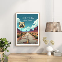 Route 66 Poster, Personalized Route 66 Travel Poster, America Vintage Poster, Illustration, Wall Art, Decoration Wall Art, USA Gift