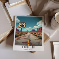 Route 66 Poster, Personalized Route 66 Travel Poster, America Vintage Poster, Illustration, Wall Art, Decoration Wall Art, USA Gift