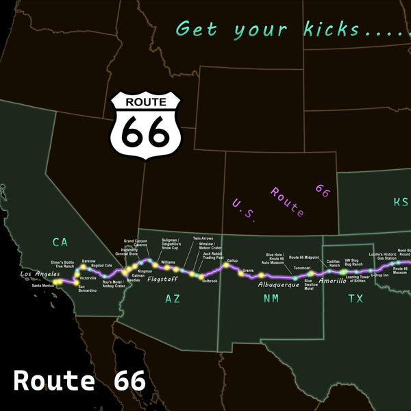 Route 66 Poster Map