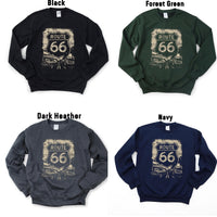 Route 66 Sweatshirt Unisex Crewneck, Route 66 USA Sweatshirt
