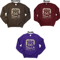 Route 66 Sweatshirt Unisex Crewneck, Route 66 USA Sweatshirt
