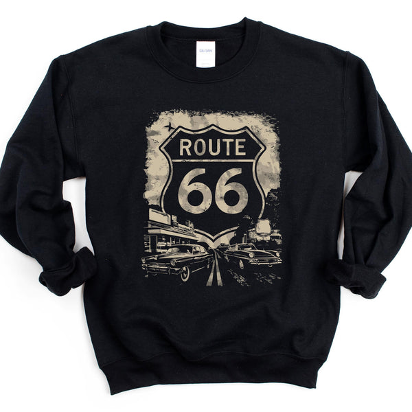Route 66 Sweatshirt Unisex Crewneck, Route 66 USA Sweatshirt