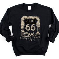 Route 66 Sweatshirt Unisex Crewneck, Route 66 USA Sweatshirt