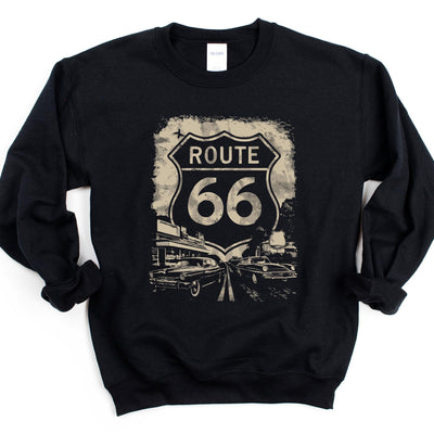 Route 66 Sweatshirt Unisex Crewneck, Route 66 USA Sweatshirt