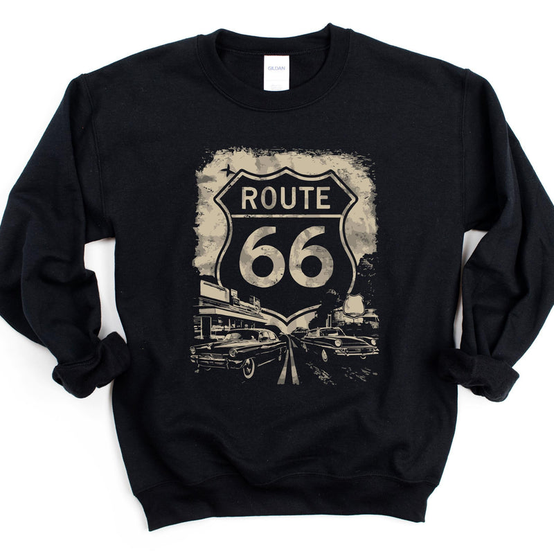 Route 66 Sweatshirt Unisex Crewneck, Route 66 USA Sweatshirt