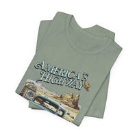 Route 66 Americas Highway Vintage Tee - Retro Travel Shirt, The Mother Road, Gift for Travelers, Motorcycle Road Trip, Road Trip T-Shirt