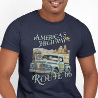 Route 66 Americas Highway Vintage Tee - Retro Travel Shirt, The Mother Road, Gift for Travelers, Motorcycle Road Trip, Road Trip T-Shirt