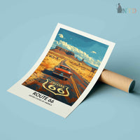 Route 66 Wall Art, Route 66 Print, Route 66 Art, Route Gift, Travel Print, Travel Poster, Housewarming Gift, Route 66 Artwork, Route 66