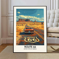 Route 66 Wall Art, Route 66 Print, Route 66 Art, Route Gift, Travel Print, Travel Poster, Housewarming Gift, Route 66 Artwork, Route 66