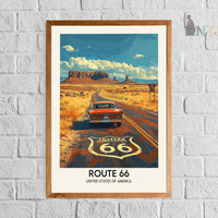 Route 66 Wall Art, Route 66 Print, Route 66 Art, Route Gift, Travel Print, Travel Poster, Housewarming Gift, Route 66 Artwork, Route 66