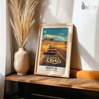 Route 66 Wall Art, Route 66 Print, Route 66 Art, Route Gift, Travel Print, Travel Poster, Housewarming Gift, Route 66 Artwork, Route 66