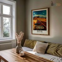 Route 66 Wall Art, Route 66 Print, Route 66 Art, Route Gift, Travel Print, Travel Poster, Housewarming Gift, Route 66 Artwork, Route 66