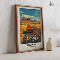 Route 66 Wall Art, Route 66 Print, Route 66 Art, Route Gift, Travel Print, Travel Poster, Housewarming Gift, Route 66 Artwork, Route 66