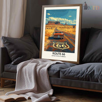 Route 66 Wall Art, Route 66 Print, Route 66 Art, Route Gift, Travel Print, Travel Poster, Housewarming Gift, Route 66 Artwork, Route 66