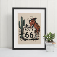 Route 66 Wall Art | Historic Highway Digital Print | Instant Download | Mother Road Souvenir Home Decor | Western Road Trip Printable Poster