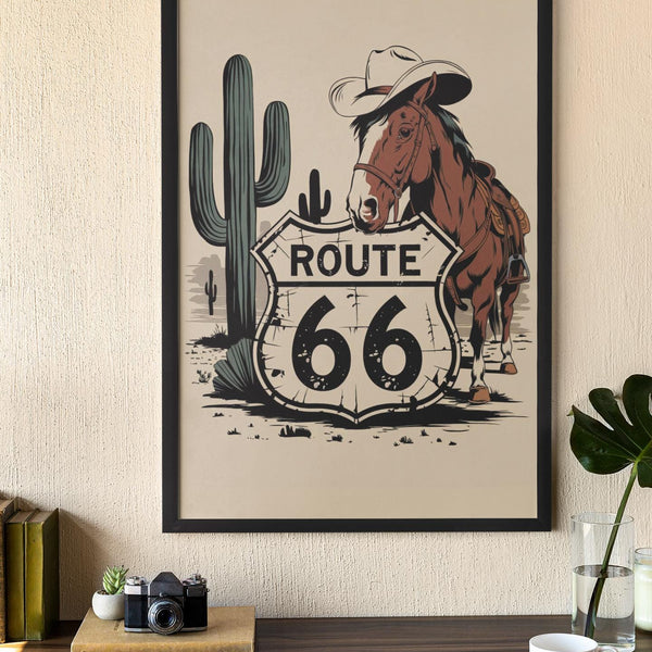 Route 66 Wall Art | Historic Highway Digital Print | Instant Download | Mother Road Souvenir Home Decor | Western Road Trip Printable Poster