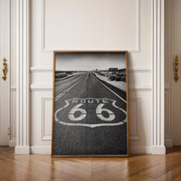 Historic Route 66 Poster | Vintage Route 66 Art for AirBnB Decor | Black and White Wall Print for Condo