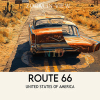 Route 66 Wall Art, Route 66 Print, Route 66 Art, Route Gift, Travel Print, Travel Poster, Housewarming Gift, Route 66 Artwork, Route 66