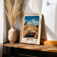 Route 66 Wall Art, Route 66 Print, Route 66 Art, Route Gift, Travel Print, Travel Poster, Housewarming Gift, Route 66 Artwork, Route 66