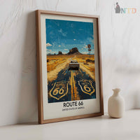 Route 66 Wall Art, Route 66 Print, Route 66 Art, Route Gift, Travel Print, Travel Poster, Housewarming Gift, Route 66 Artwork, Route 66