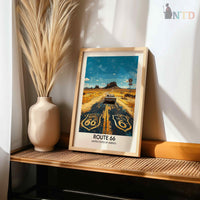 Route 66 Wall Art, Route 66 Print, Route 66 Art, Route Gift, Travel Print, Travel Poster, Housewarming Gift, Route 66 Artwork, Route 66