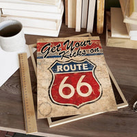 Route 66 Wall Art Printable Retro Travel Poster Vintage Road Sign Decor Route 66 Print Set Americana Garage Wall Art Instant Download