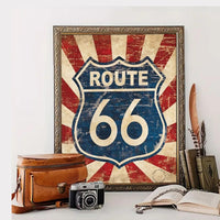 Route 66 Wall Art Printable Retro Travel Poster Vintage Road Sign Decor Route 66 Print Set Americana Garage Wall Art Instant Download