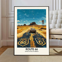 Route 66 Wall Art, Route 66 Print, Route 66 Art, Route Gift, Travel Print, Travel Poster, Housewarming Gift, Route 66 Artwork, Route 66