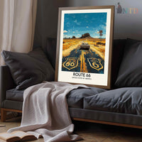 Route 66 Wall Art, Route 66 Print, Route 66 Art, Route Gift, Travel Print, Travel Poster, Housewarming Gift, Route 66 Artwork, Route 66