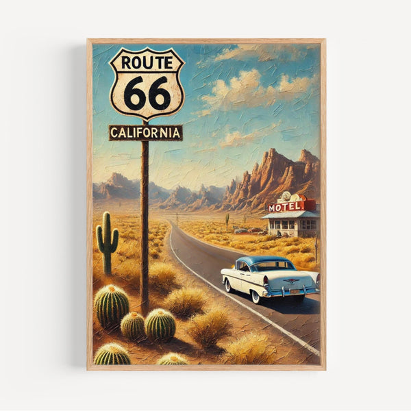 Route 66 Wall Art, California Print, Route 66 Watercolor Art, Road Trip Gift, Travel Print, Travel Poster, Housewarming Gift