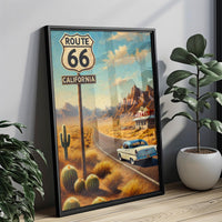 Route 66 Wall Art, California Print, Route 66 Watercolor Art, Road Trip Gift, Travel Print, Travel Poster, Housewarming Gift