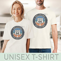 Oklahoma Route 66 Graphic T Shirt Retro Road Trip Tee Unique Highway Sign Travel Shirt Classic Oklahoma Souvenir Gift Shirt