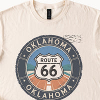 Oklahoma Route 66 Graphic T Shirt Retro Road Trip Tee Unique Highway Sign Travel Shirt Classic Oklahoma Souvenir Gift Shirt