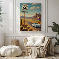 Route 66 Wall Art, California Print, Route 66 Watercolor Art, Road Trip Gift, Travel Print, Travel Poster, Housewarming Gift