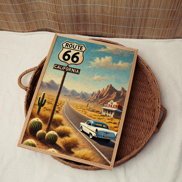 Route 66 Wall Art, California Print, Route 66 Watercolor Art, Road Trip Gift, Travel Print, Travel Poster, Housewarming Gift