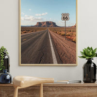 Route 66 Sign Wall Art – Vintage Desert Road Print – Americana Landscape – Printable Digital Download