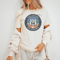 Oklahoma Route 66 Graphic T Shirt Retro Road Trip Tee Unique Highway Sign Travel Shirt Classic Oklahoma Souvenir Gift Shirt